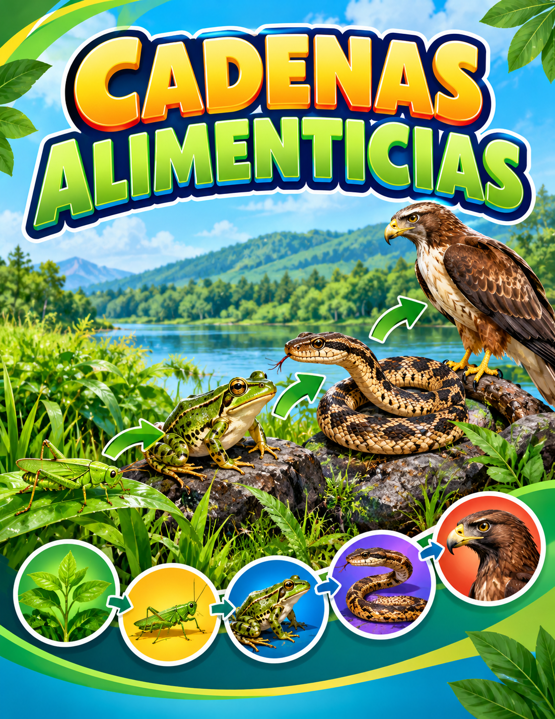 Portada de Cadenas alimenticias: productores, consumidores y descomponedores