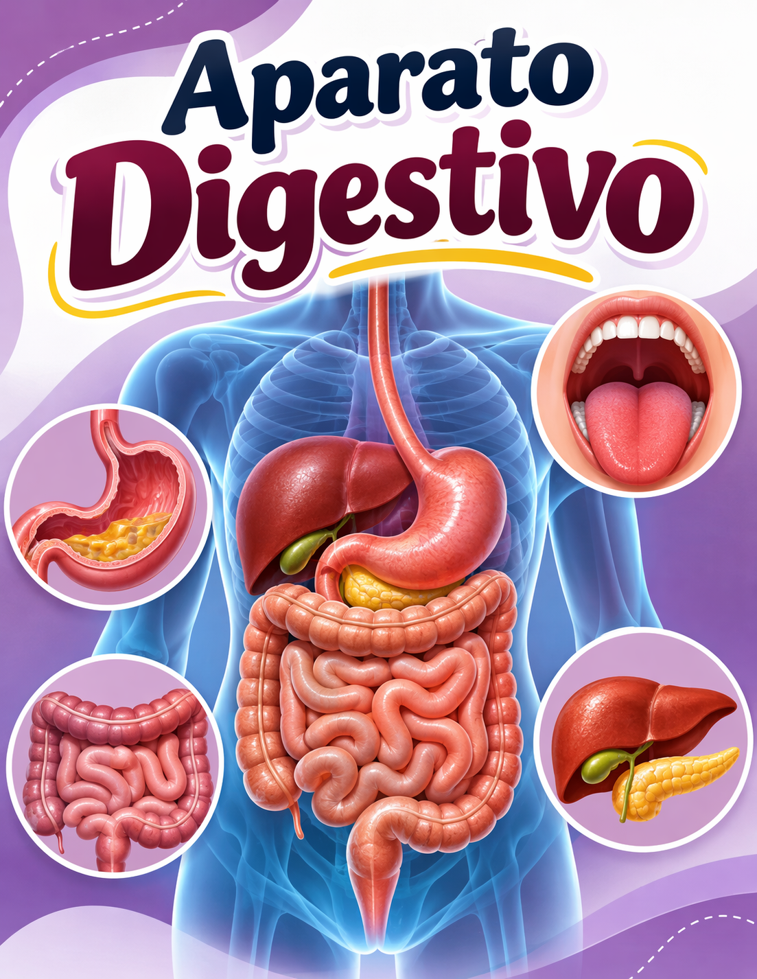 Portada de Aparato digestivo: órganos y proceso de la digestión