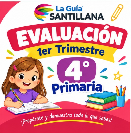 Portada de Examen del Primer Trimestre de 4.º de Primaria