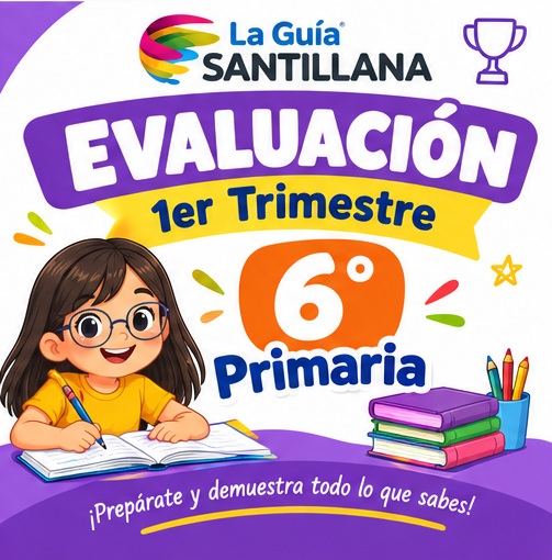 Portada de Examen del Primer Trimestre de 6.º de Primaria